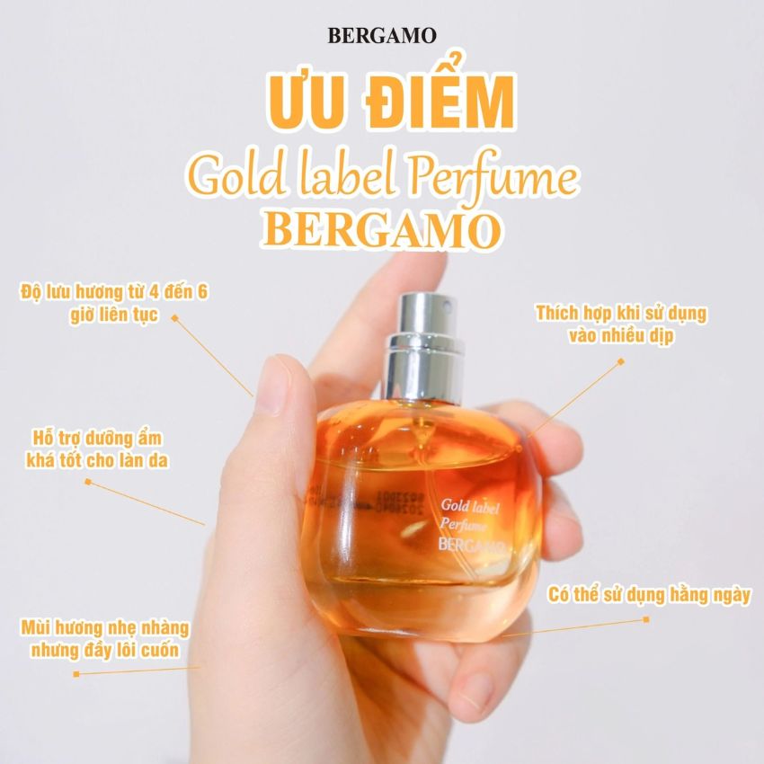 Nước Hoa Bergamo Màu Vàng Gold Label Perfume