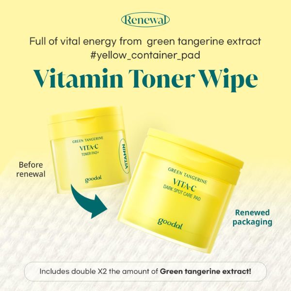 Nước Hoa Hồng Goodal Dạng Miếng Green Tangerine Vita C Dark Spot Care Toner Pad