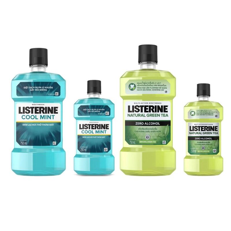 Nước Súc Miệng Listerine Cool Mint Hơi Thở Thơm Mát 250ml