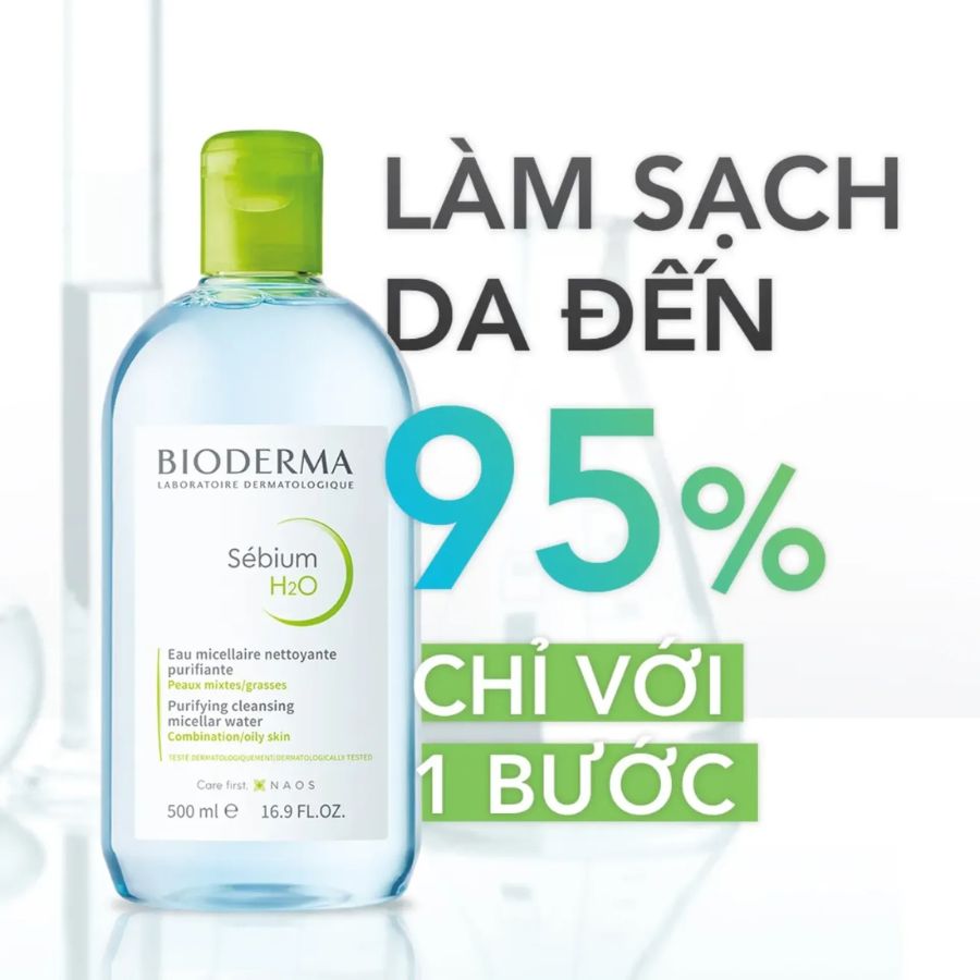 Nước Tẩy Trang Bioderma Sebium H2O Dành Cho Da Dầu và Hỗn Hợp 500ml - (Bao bì mới)