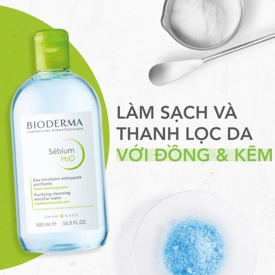 Nước Tẩy Trang Bioderma Sebium H2O Dành Cho Da Dầu và Hỗn Hợp 500ml - (Bao bì mới)