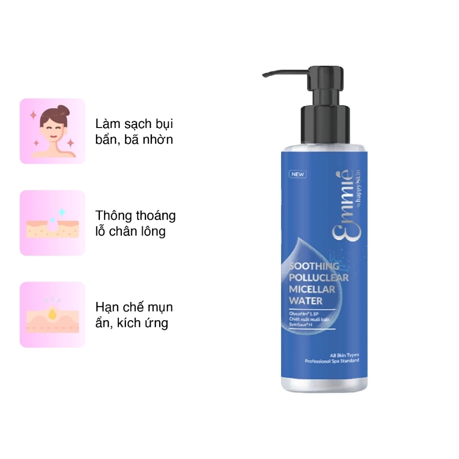 Nước Tẩy Trang Emmié by happySkin Soothing Polluclear Micellar Water 220ml