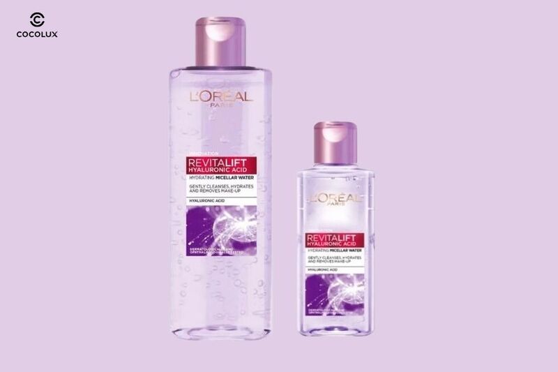 Nước Tẩy Trang Loreal Màu Tím Revitalift Hyaluronic Acid Micellar Water có 2 dung tích là 90ml và 400ml