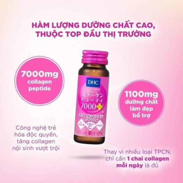 Nước Uống DHC Collagen Dưỡng Ẩm, Ngừa Lão Hoá (Hộp 10 Chai) Mã Mới