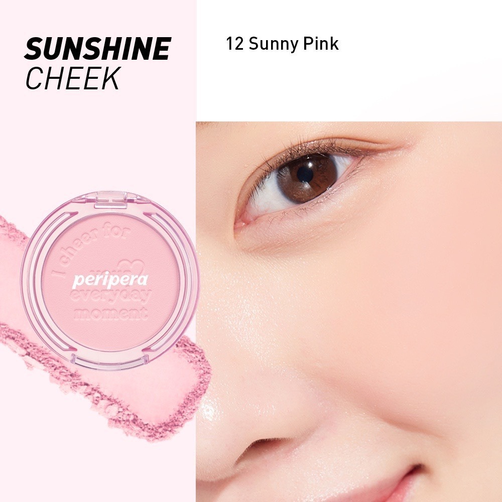 Phấn Má Peripera Pure Blushed Sunshine Cheek Màu 12 Sunny Pink