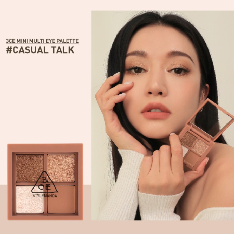 Mô tả Phấn Mắt 3CE Mini Multi Eye Color Palette 4 Ô 3.2g #Casual Talk