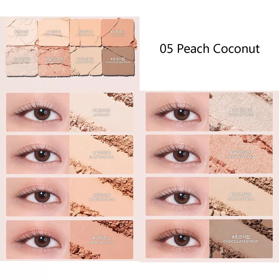 Phấn Mắt Milk Touch Be My Sweet Dessert House Palette - 05 Peach Coconut