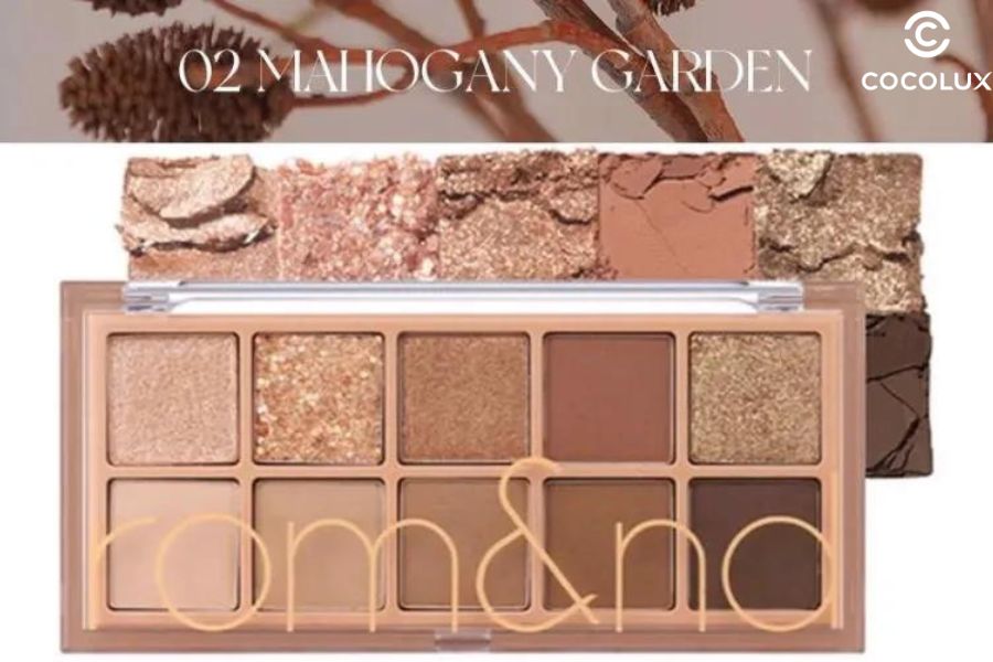 Phấn mắt Romand 10 ô Better Than Eye Palette màu Mahogany Garden