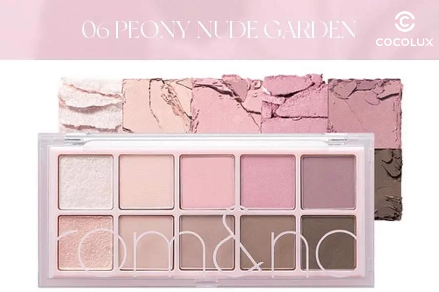 Phấn mắt Romand 10 ô Better Than Eye Palette màu Peony Nude Garden