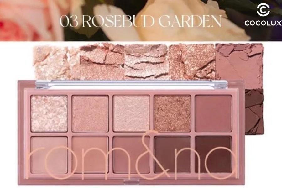 Phấn mắt Romand 10 ô Better Than Eye Palette màu Rosebud Garden