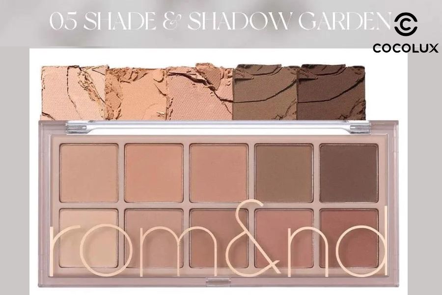 Phấn mắt Romand 10 ô Better Than Eye Palette màu Shade and Shadow Garden