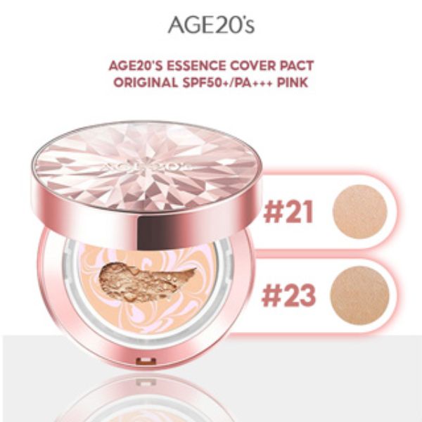 Phấn nền lạnh AGE 20's Essence Cover Pact Diamond - Pink - Màu: 21