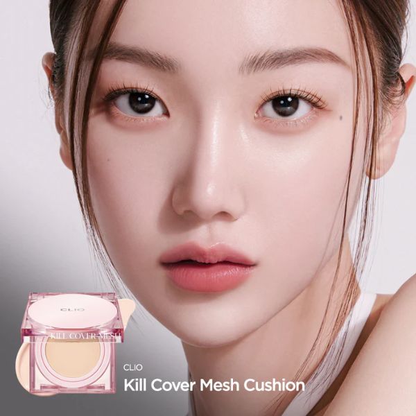 Phấn Nước Clio Kill Cover Mesh Glow SPF50+, PA++++ #4 Ginger (Vuông Hồng)