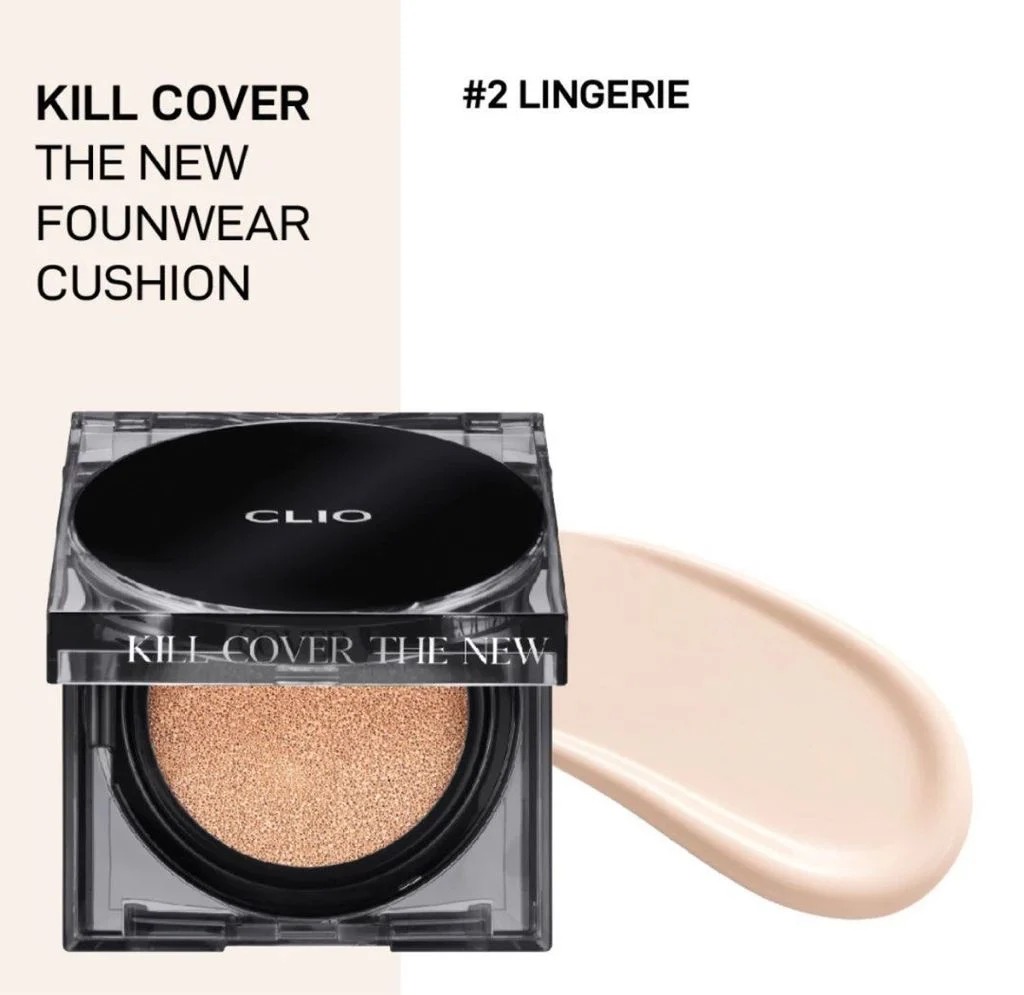 Phấn Nước CLIO Mini Kill Cover The New Founwear Cushion SPF50+ PA+++ #2 Lingerie (Vuông Đen Mini)