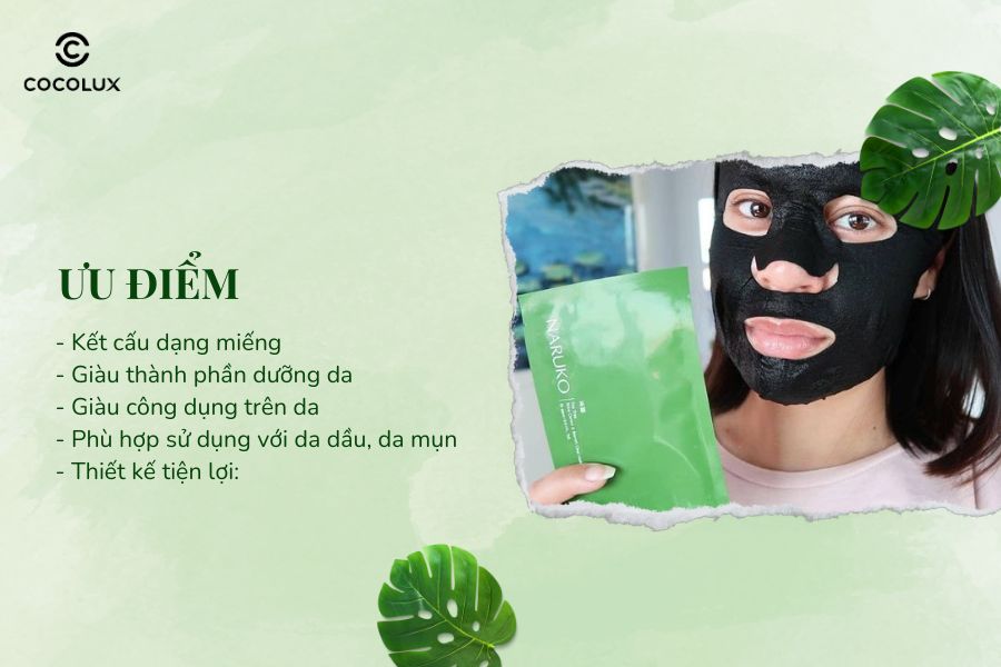 Ưu điểm của Mặt Nạ Naruko Tràm Trà Kiểm Soát Dầu & Giảm Mụn