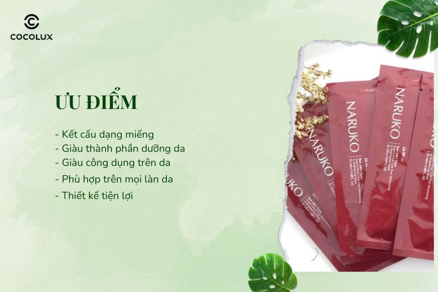 Ưu điểm của Mặt Nạ Naruko Raw Job's Tears Pore Minimizing and Brightening Mask Chiết Xuất Hạt Ý Dĩ