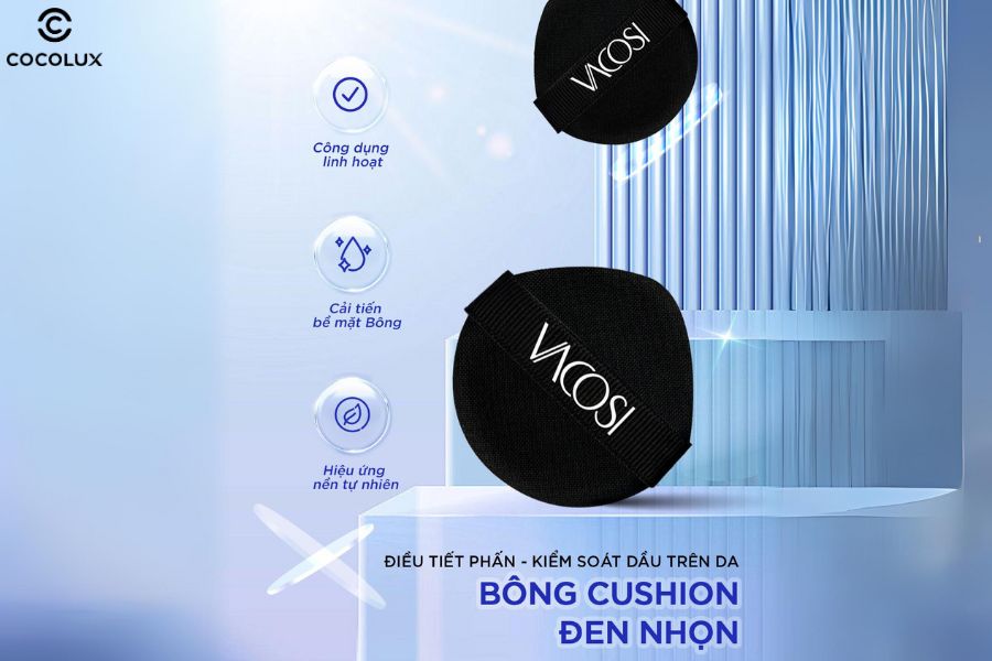 Ưu điểm của bông phấn nước Vacosi Cushion Sponge PU06-02 - Đen