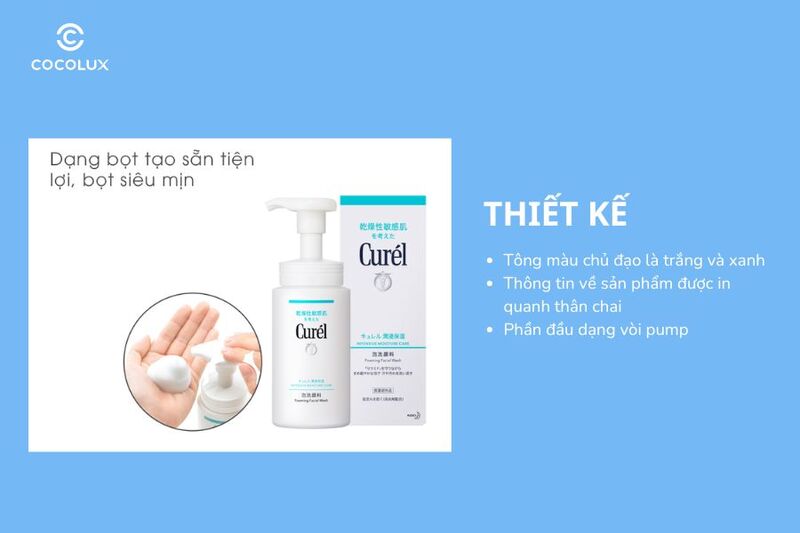 Thiết kế của Bọt Rửa Mặt Curél Intensive Moisture Care Foaming Facial Wash Cấp Ẩm