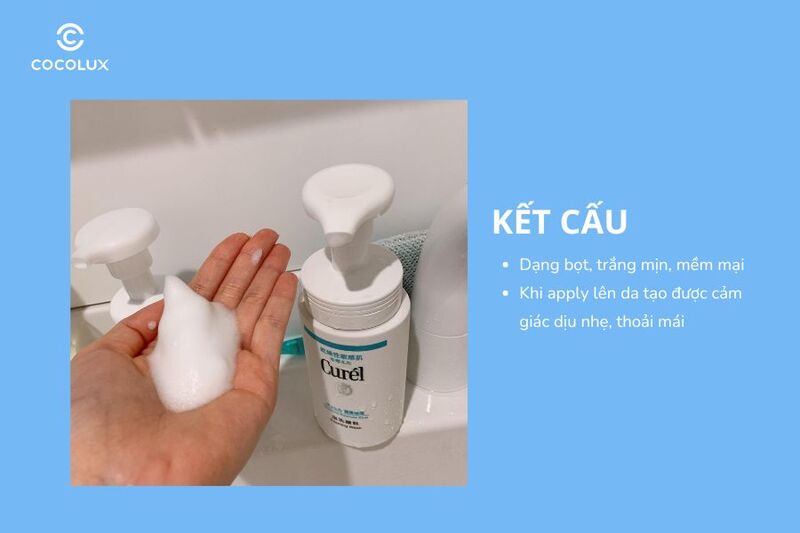Kết cấu của Bọt Rửa Mặt Curél Intensive Moisture Care Foaming Facial Wash Cấp Ẩm
