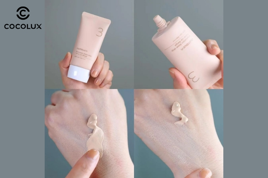 Kết cấu của Kem Chống Nắng Numbuzin No.3 Porcelain Base - Skip Tone Up Beige