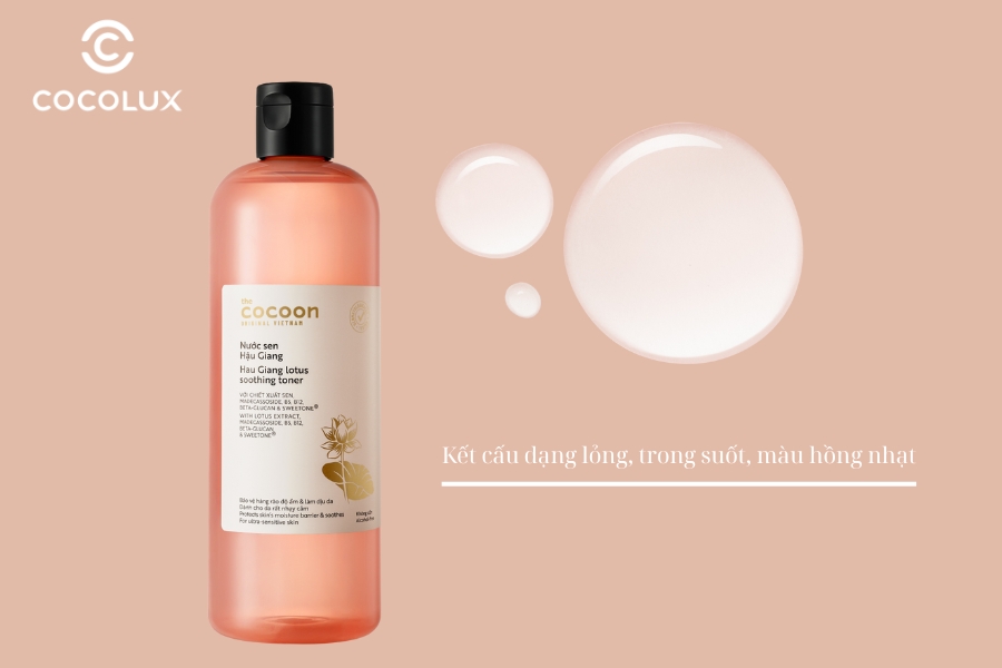 Kết cấu của nước hoa hồng Cocoon Sen Hậu Giang