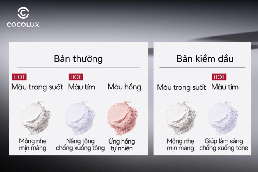 Các phân loại phấn phủ Carslan dạng bột
