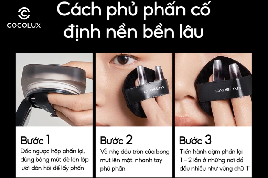 Cách đánh phấn phủ Carslan Soft Focus Make-Up Powder