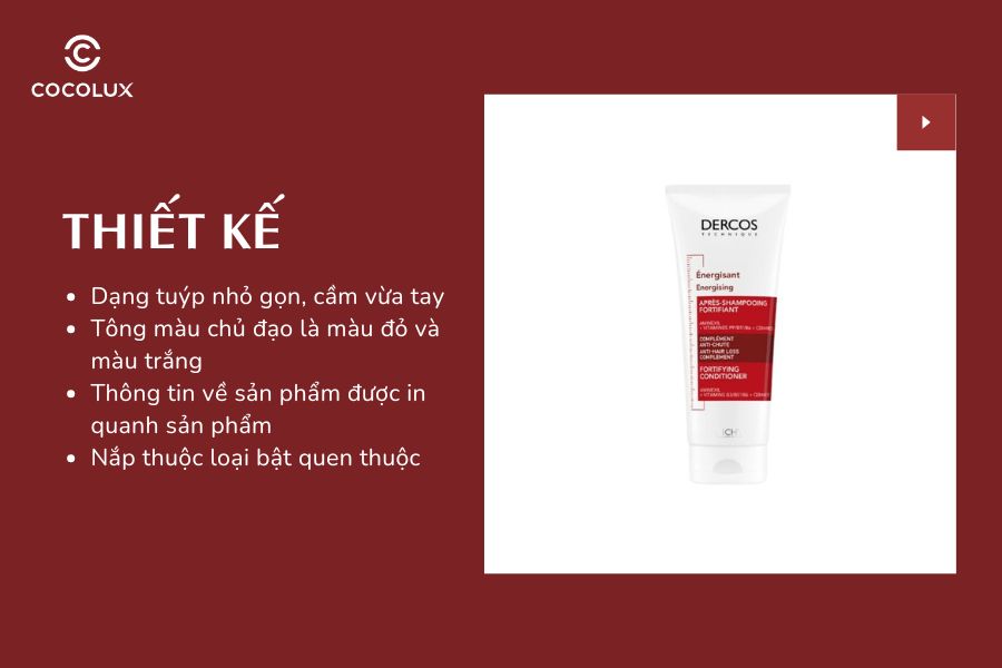 Thiết kế của Dầu Xả Vichy Ngăn Ngừa V&agrave; Giảm Rụng T&oacute;c 200ml