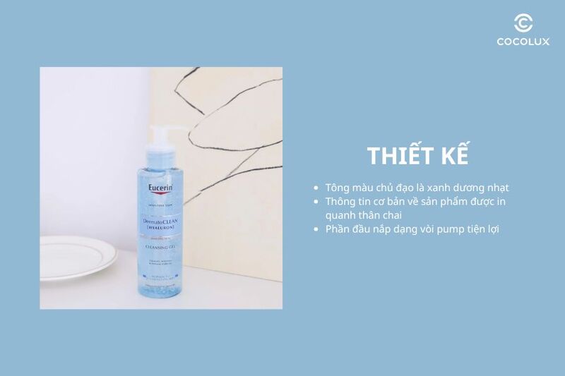 Thiết kế của Gel Rửa Mặt Eucerin DermatoCLEAN Hyaluron Cleansing Gel