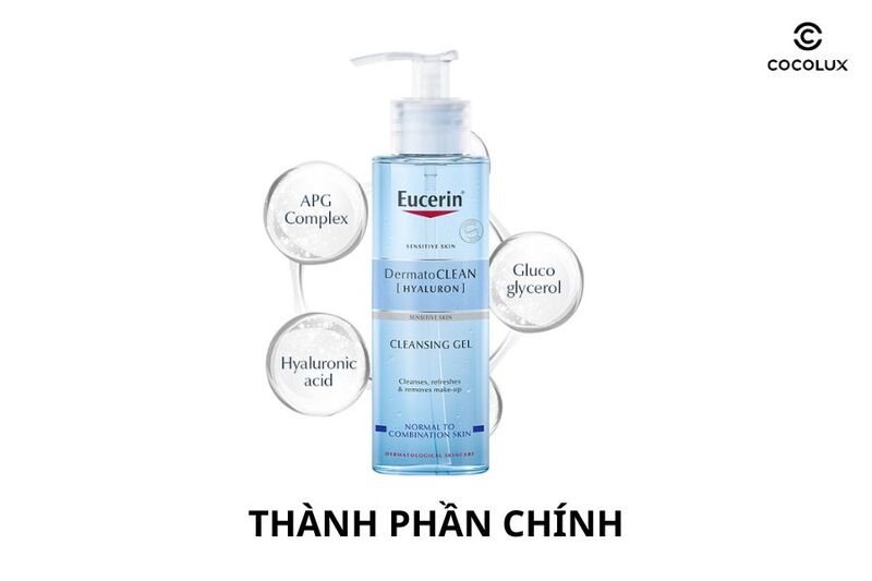 Thành phần chính của Gel Rửa Mặt Eucerin DermatoCLEAN Hyaluron Cleansing Gel