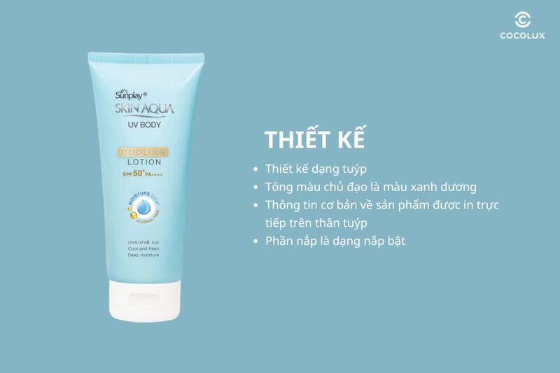 Thiết kế của Kem Chống Nắng Sunplay Skin Aqua UV Body Cooling Lotion Mát Lạnh