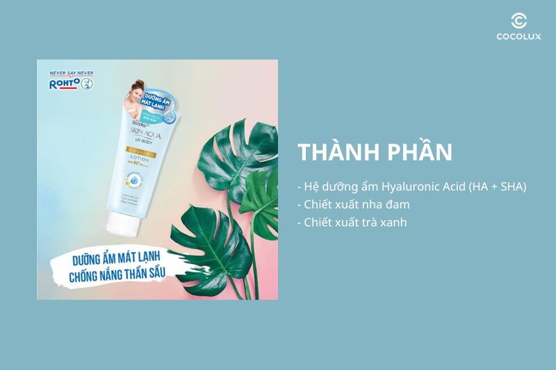 Thành phần của Kem Chống Nắng Sunplay Skin Aqua UV Body Cooling Lotion Mát Lạnh