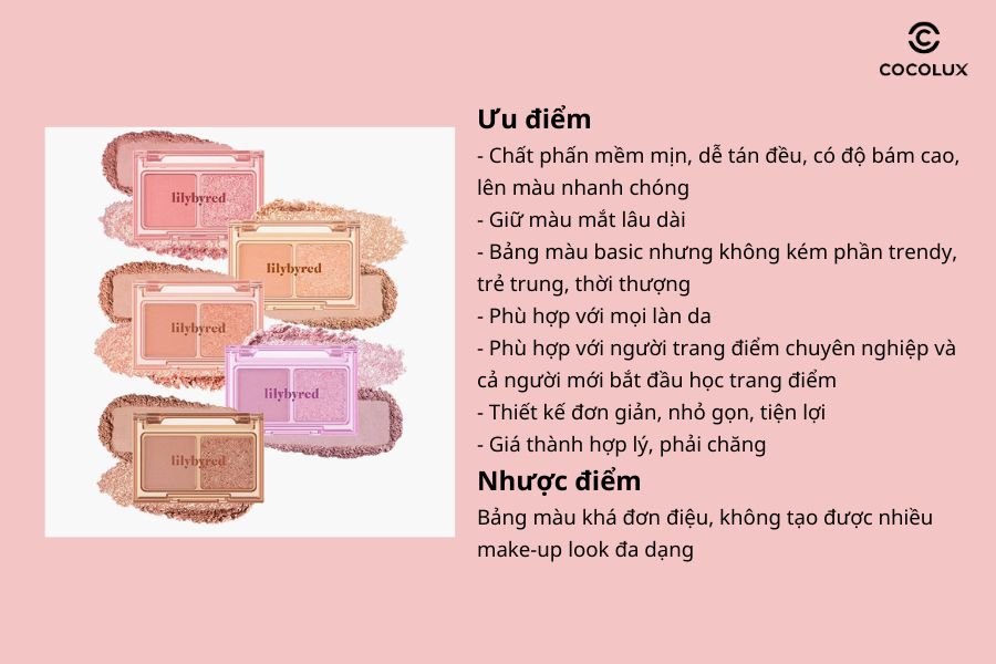 Ưu điểm, nhược điểm của Phấn Mắt Lilybyred Little Bitty Moment Shadow
