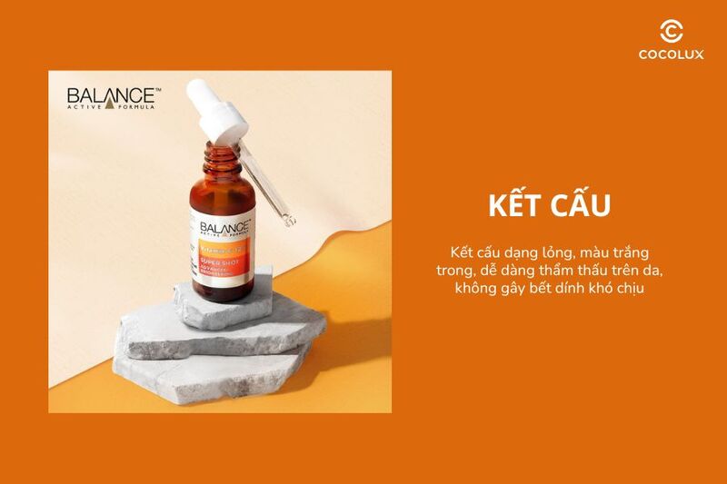 Kết cấu của Tinh Chất Balance Active Formula Vitamin C 12% Supershot Advanced Brightening