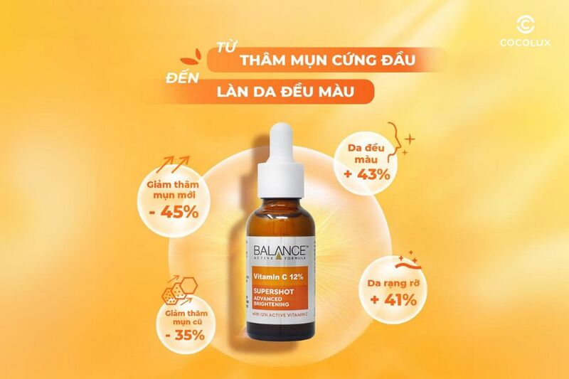 C&ocirc;ng dụng của Tinh Chất Balance Active Formula Vitamin C 12% Supershot Advanced Brightening