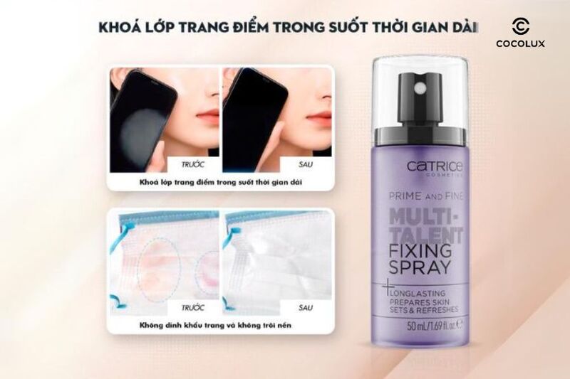 Công dụng của xịt khóa nền Catrice Prime And Fine Multitalent