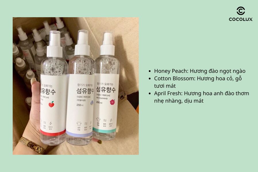 Mùi hương của Xịt Thơm Fabric Perfume Cho Quần Áo