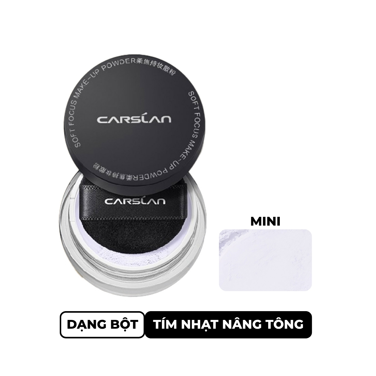 Phấn Phủ Carslan Soft Focus Make-Up Powder Dạng Bột 01 Tím Nhạt Nâng Tông (Mini)
