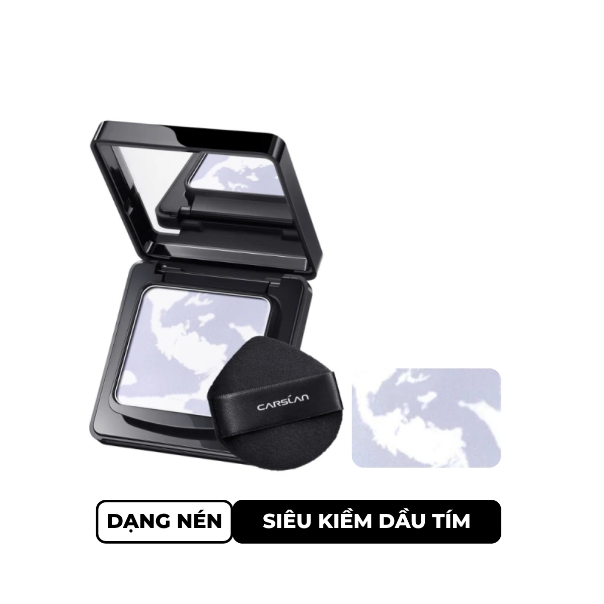 Phấn Phủ Carslan Black Magnet Soft Mist Powder Dạng Nén 02 Siêu Kiềm Dầu Tím