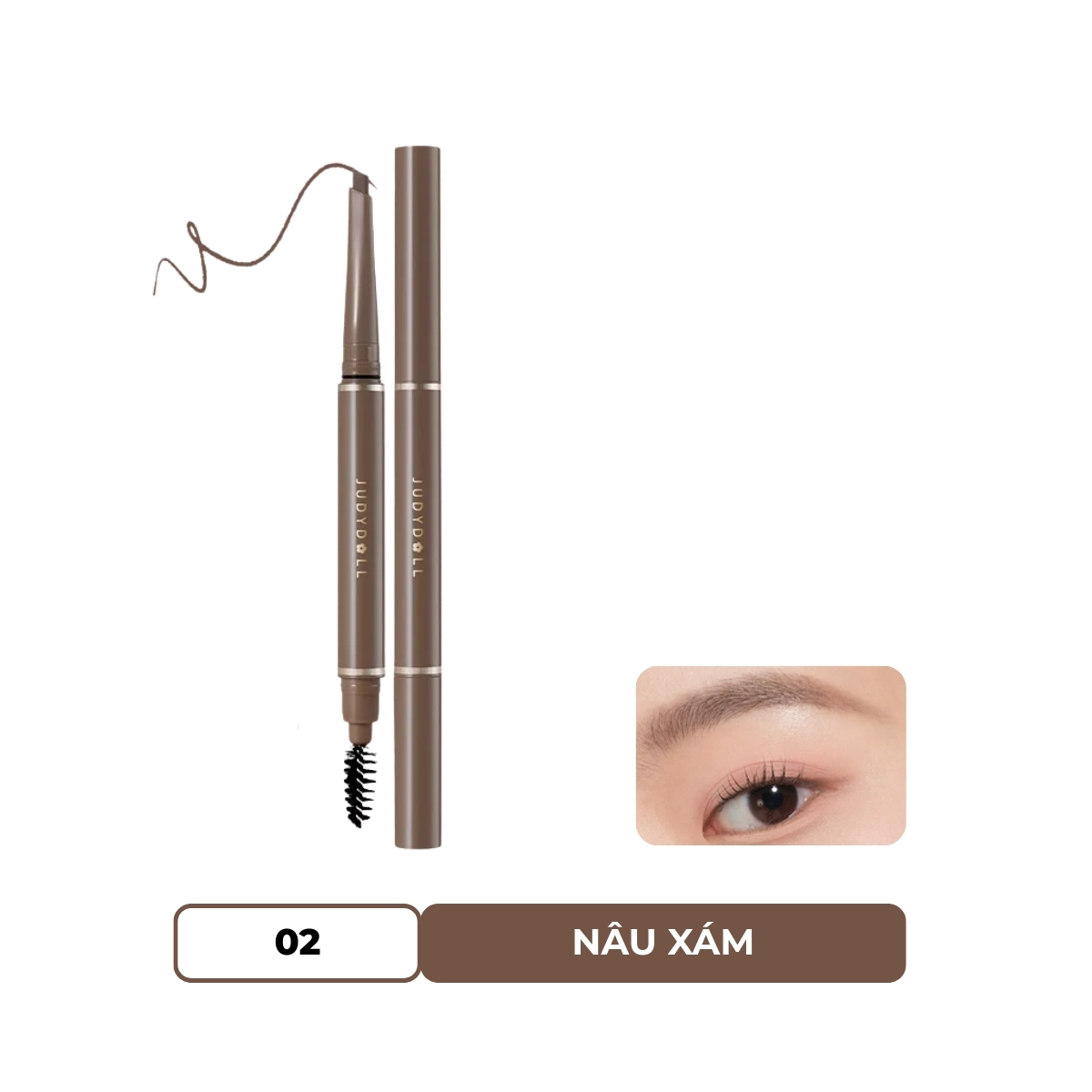 Chì Kẻ Mày Judy Doll Long Lasting - 02 Ash Brown