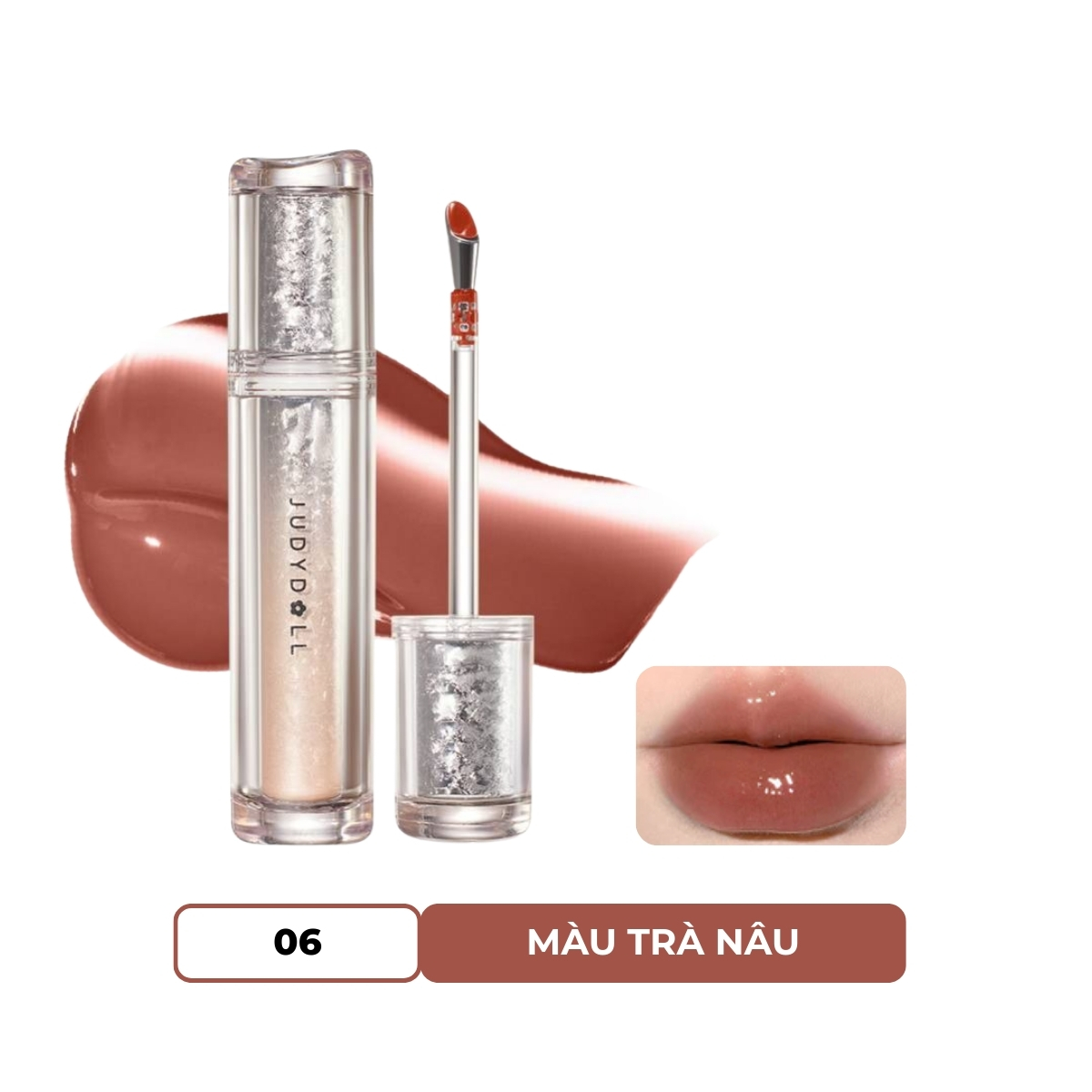 Son Bóng Judydoll Watery Lip Gloss - 06 Màu Trà Nâu
