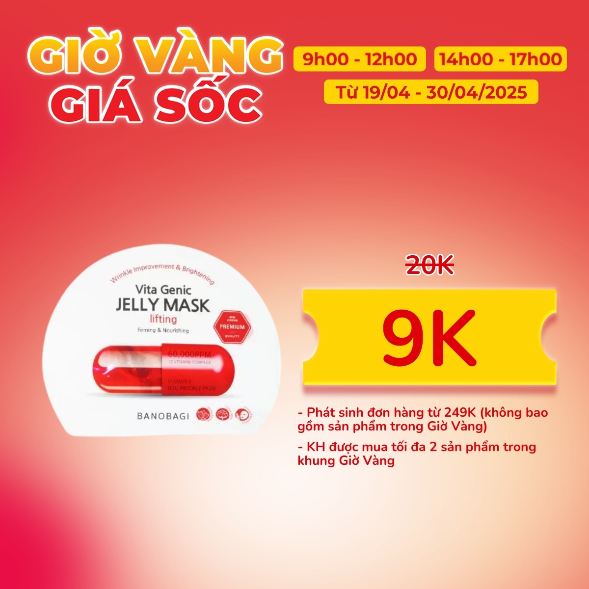 Mặt Nạ Banobagi Vita Genic Jelly Mask - Lifting Đỏ