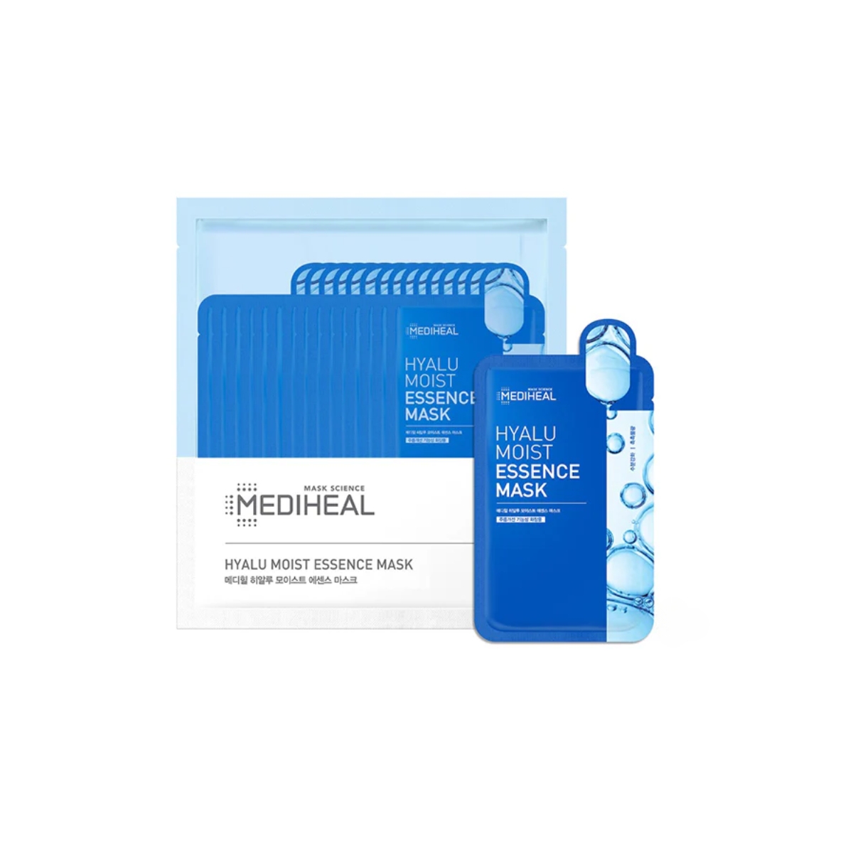 Mặt Nạ Mediheal Hyalu Moist Essence Mask - Xanh Dương (Túi 15 Miếng)
