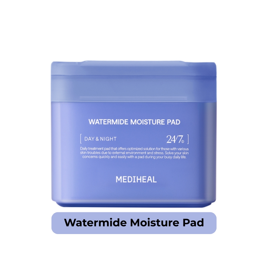 Nước Hoa Hồng Mediheal Dạng Miếng Toner Pad Watermide Moisture Pad - Xanh Dương (100 miếng)