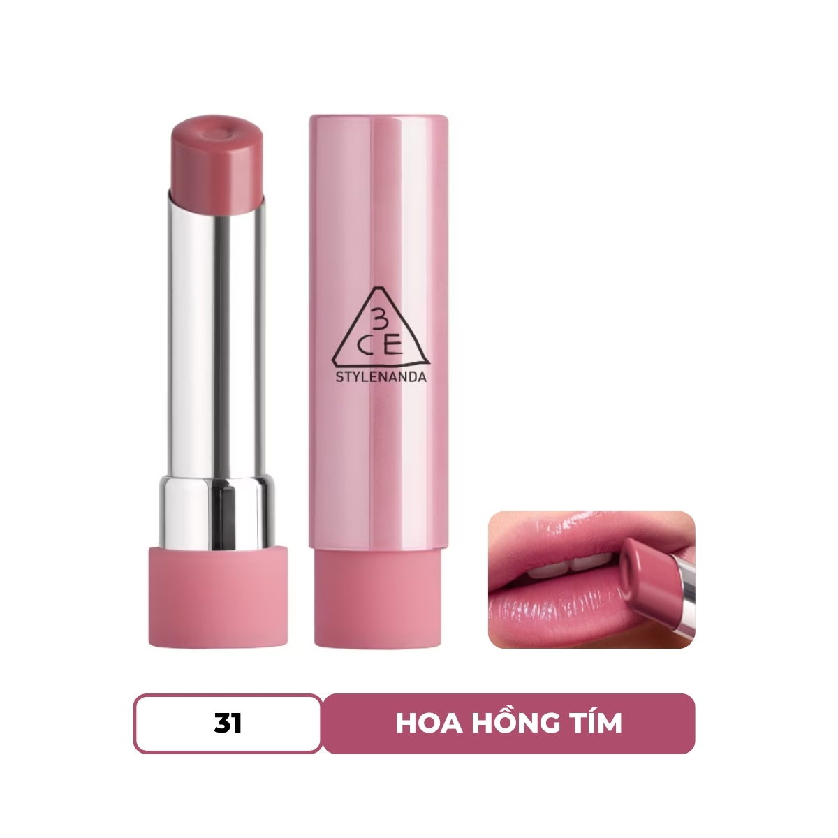 Son Dưỡng 3CE Glazy Lip Glow - 31 Lavender Cream