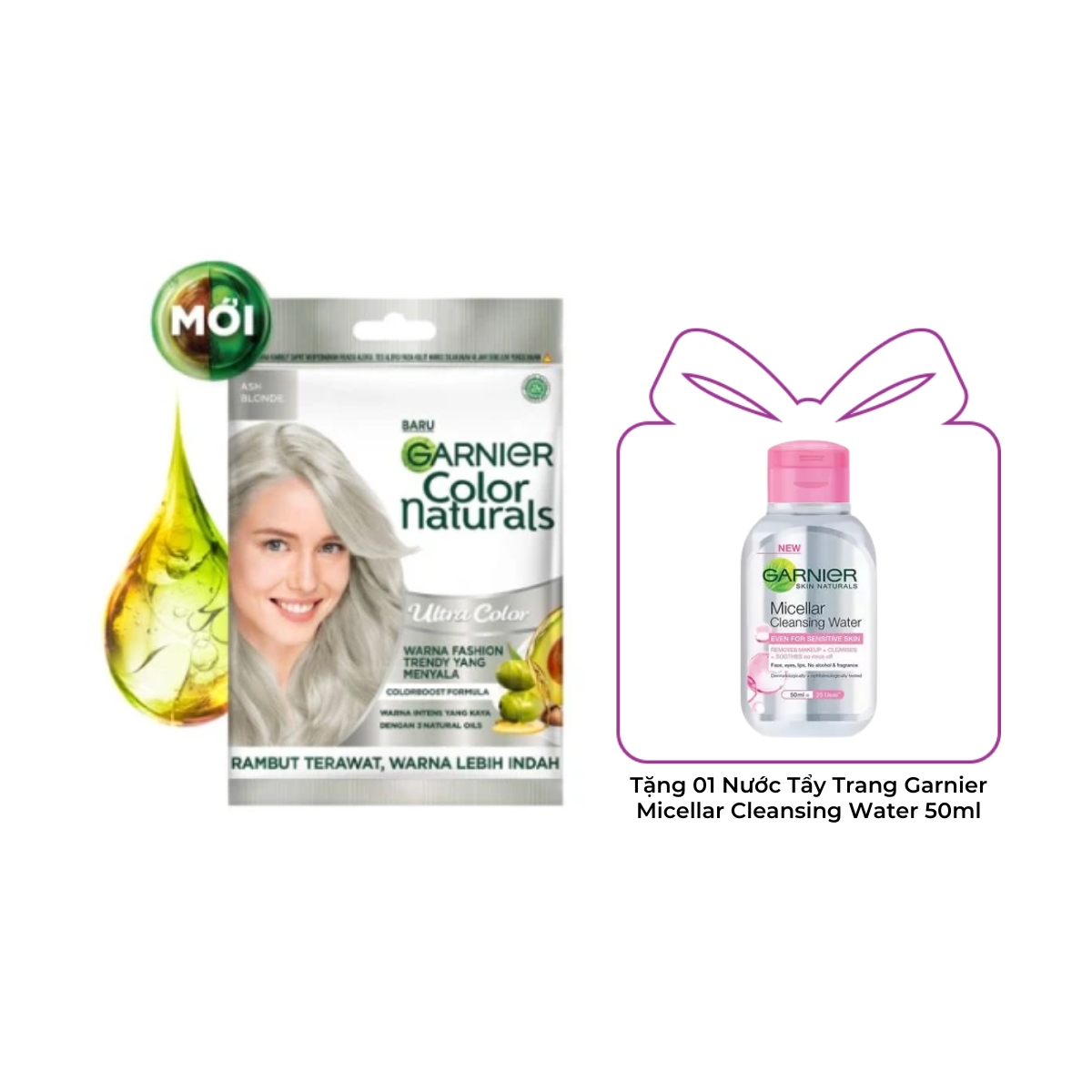 Kem Nhuộm Tóc Garnier Color Naturals Ultra Color - Ash Blonde - Khói Bạch Kim