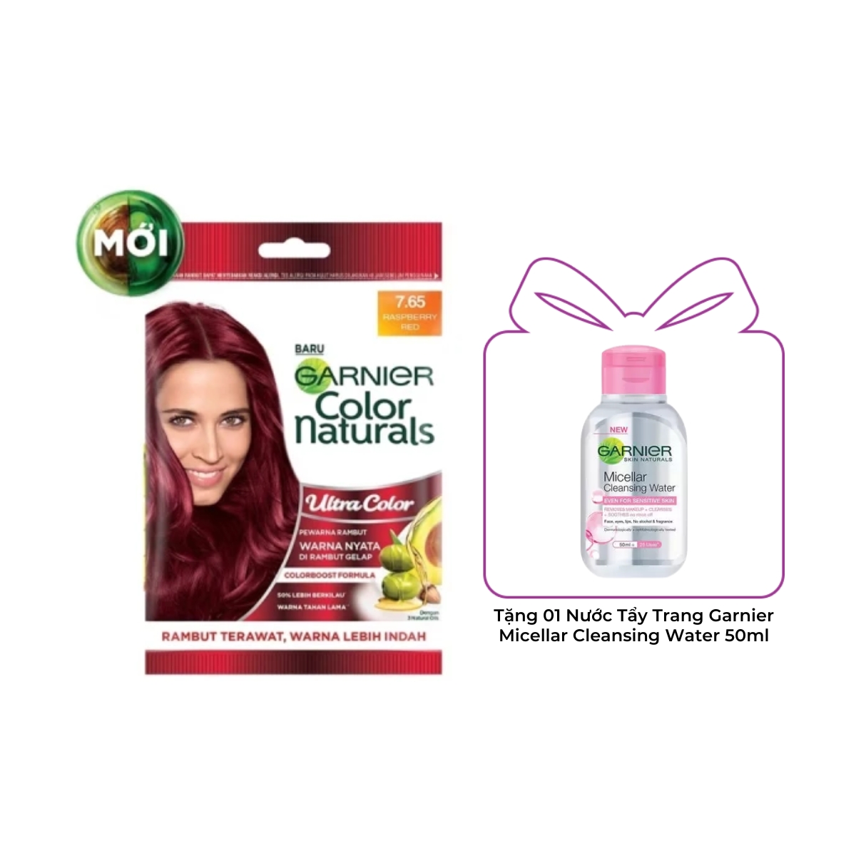 Kem Nhuộm Tóc Garnier Color Naturals Creme Riche Màu 7.65 Đỏ Thuần (Gói)
