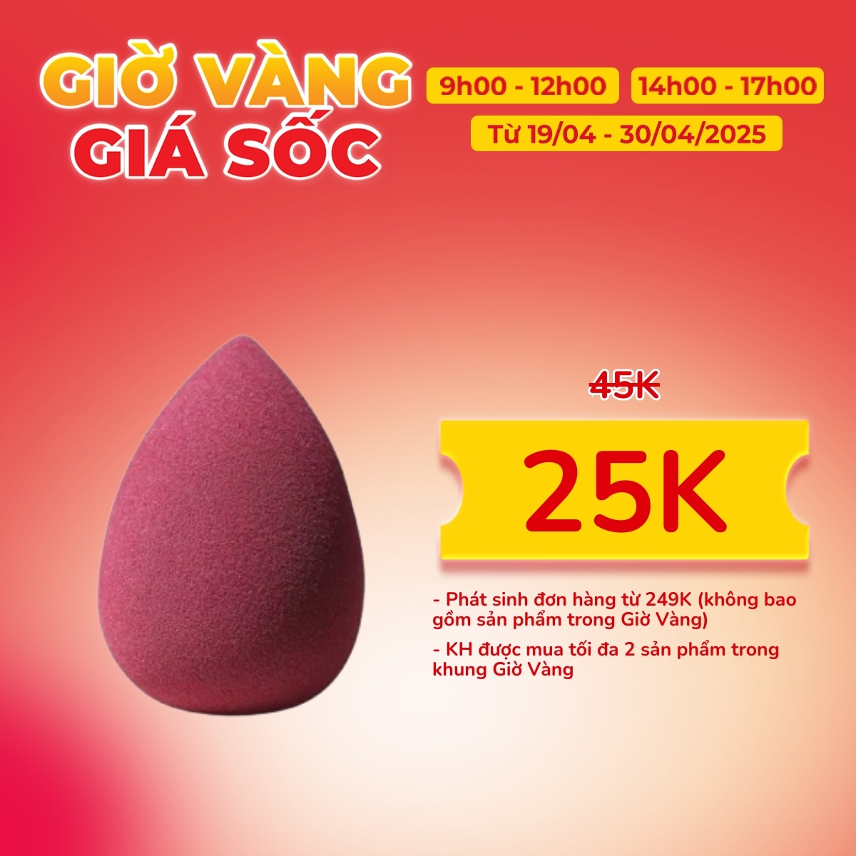 Mút Tán Nền Habaria Hình Giọt Nước