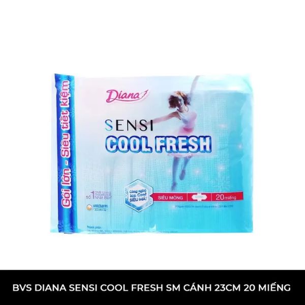 Băng Vệ Sinh Diana Sensi Cool Fresh Siêu Mỏng 23cm Cánh - 20 PCS