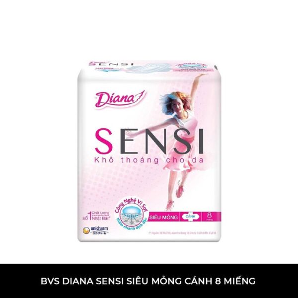 Băng Vệ Sinh Diana Sensi Siêu Mỏng Cánh 8 PCS